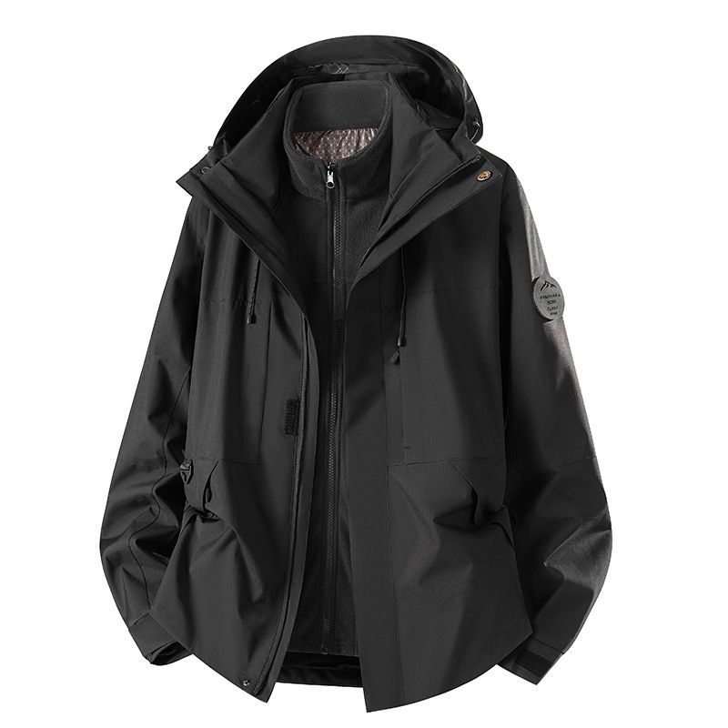 Herbst Outdoor Wasserabweisende 3-in-1 Nerzfleecejacke Hochwertiger winddichter wasserdichter Übergrößenmantel_voghion.com