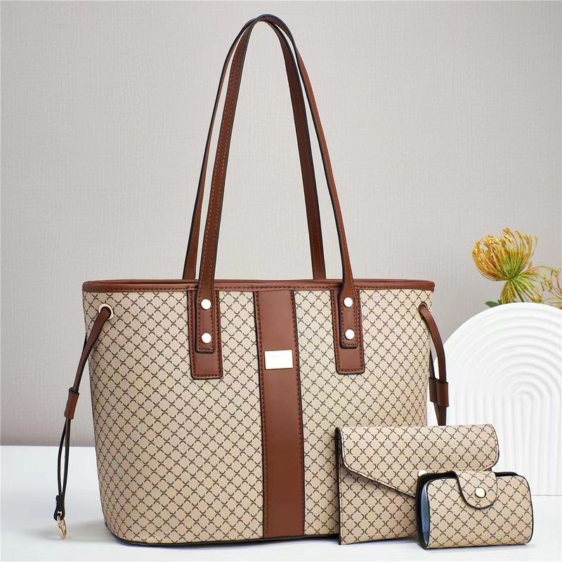 Damentaschen 3-teiliges Set Frühlings-Einkaufstasche mit großer Kapazität Mode Zweiteilige Retro-Pendlertasche für Mutter und Kind Umhängetasche für Damen_voghion.com