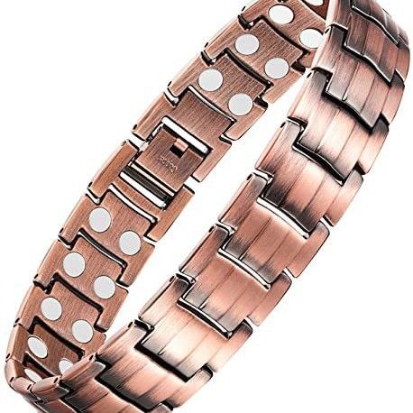 Braccialetto Jinchen New Wide Double Row Trendy Fashion da uomo in rame rosso con decorazione_voghion.com