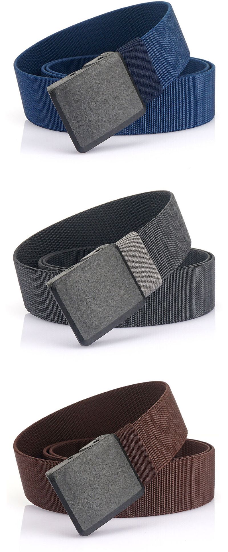 HOT Metal Free Men's Elastic Quick Release Nylon Buckle Soft Fiber Unisex Stretch Girdle Hiking Fishing Sport Belt_voghion.com