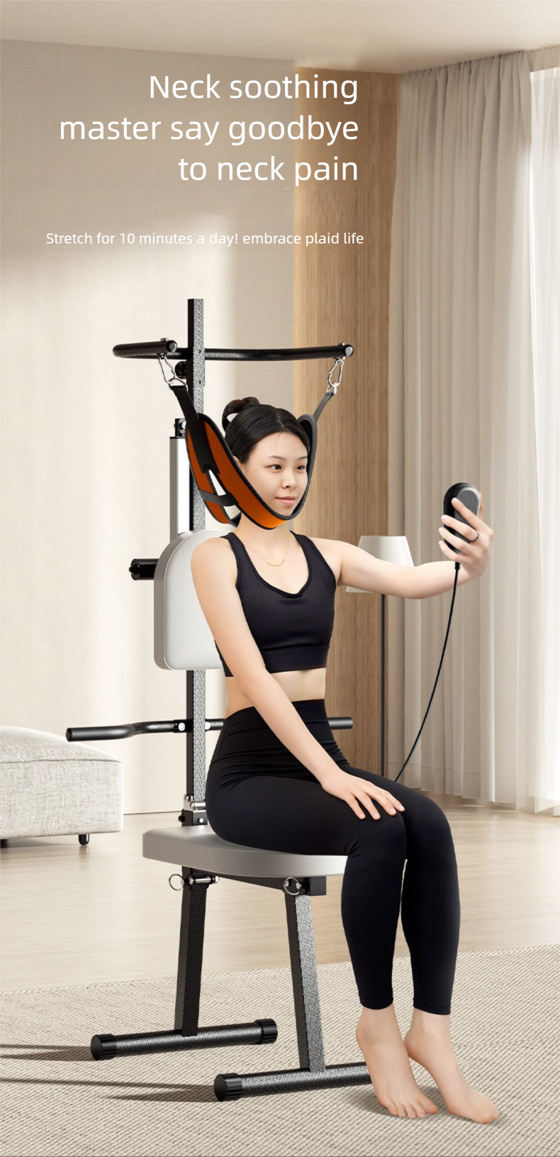 Dispositivo di trazione elettrica per uso domestico, compressione nervosa su sedia, correzione dello stiramento del collo sospeso, speciale per ospedali_voghion.com