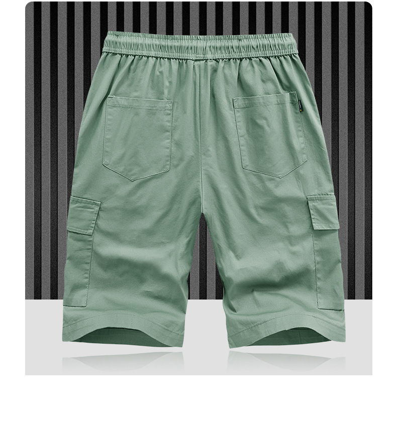 Herretøj Cargo-shorts med flere tasker Sommer bomuld baggy bukser i plus-størrelse mellemstore bukser kvartbukser_voghion.com
