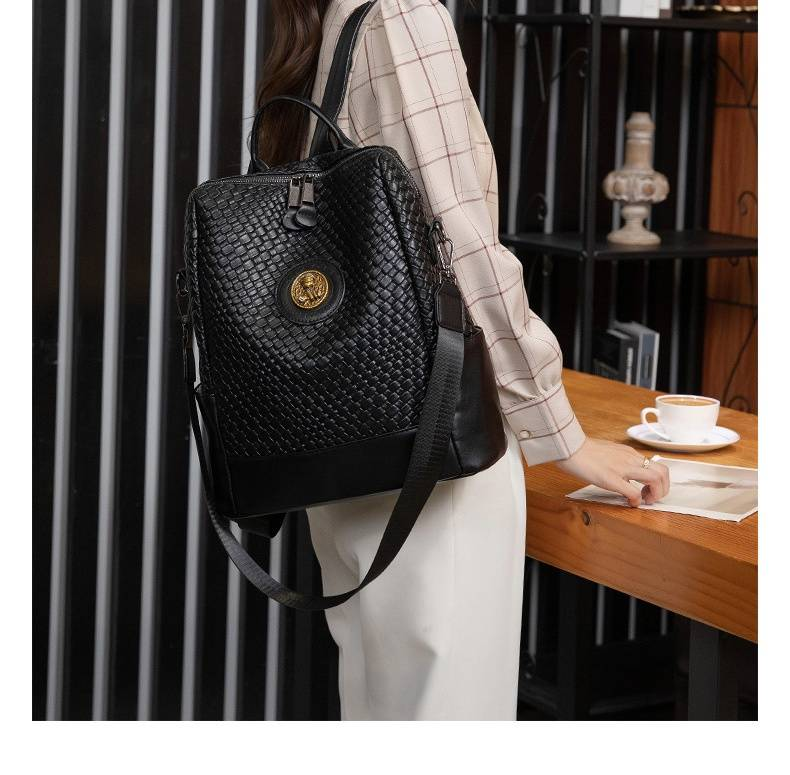 Fashion Soft Leather Backpack Women's Large Capacity Travel Backpack High Set Light Luxury_voghion.com