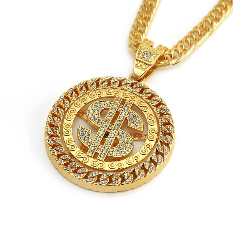 Hot Hip Man Übertrieben Europäischen Und Amerikanischen Hiphop Dia Dollar Anhänger Halskette_voghion.com