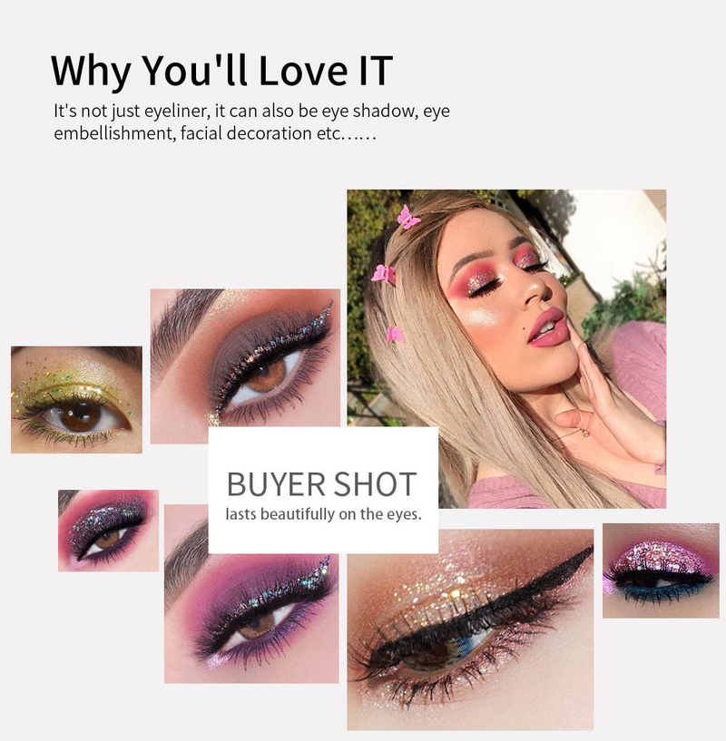 Jevištní líčení Fantasy třpytky Oční linky gelová tužka Phantom Eyeshadow tekuté oční linky_voghion.com