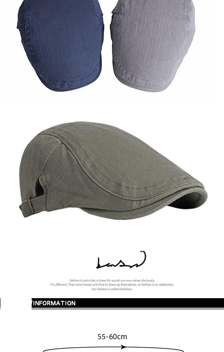 Unisex Simple Light Cotton Beret For Men Retro Art Shade Duck Tongue Forward Hat For Women Simple Fashionable_voghion.com