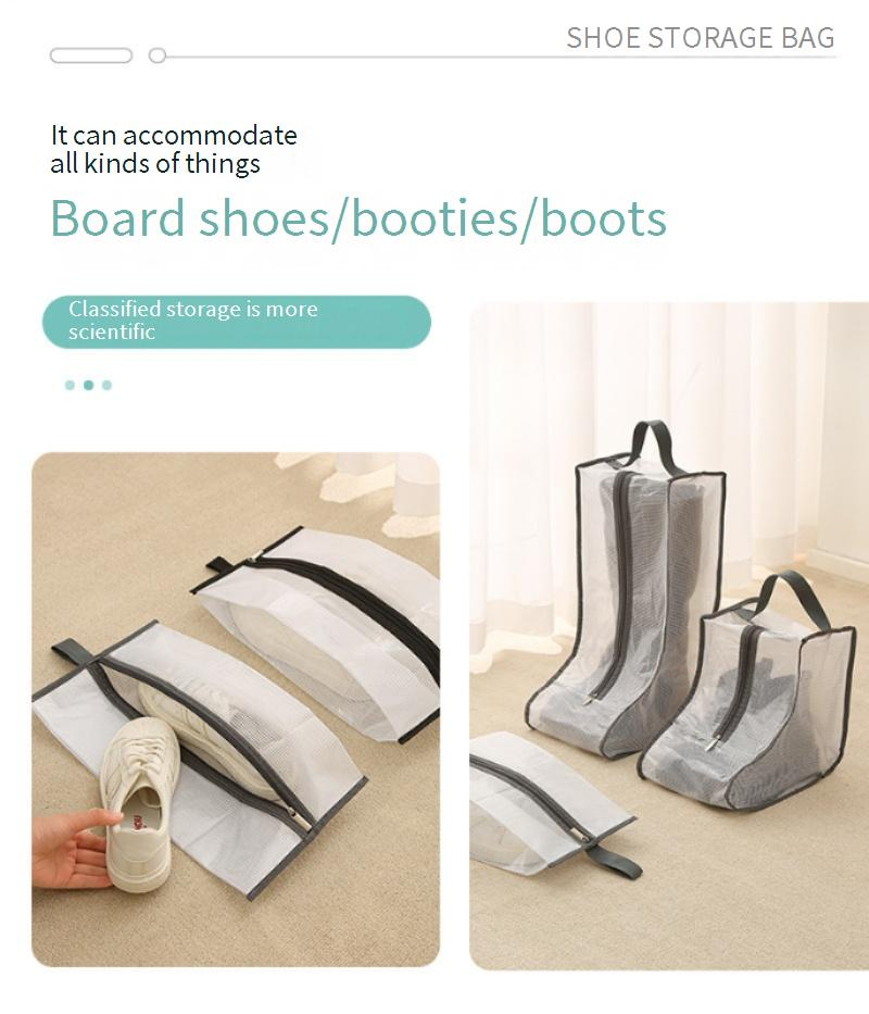 Boot Storage Bags For Travel - Clear Dustproof Shoe Protector (Fits Knee-High & Ankle Boots Zippered Closure Breathable Fabric Packable Design)_voghion.com