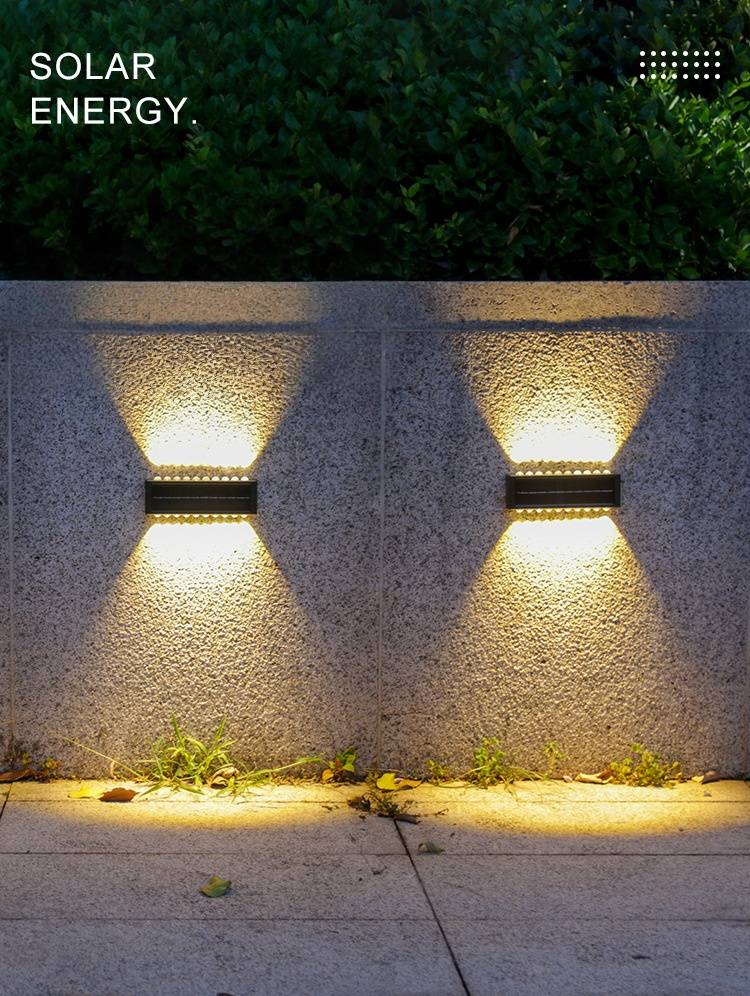 Şarj Edilebilir Pilli Güneş Enerjili Dış Mekan Duvar Lambası - Veranda, Bahçe ve Çit İçin Su Geçirmez LED Bahçe Lambası - Enerji Tasarruflu Peyzaj Aydınlatması_voghion.com