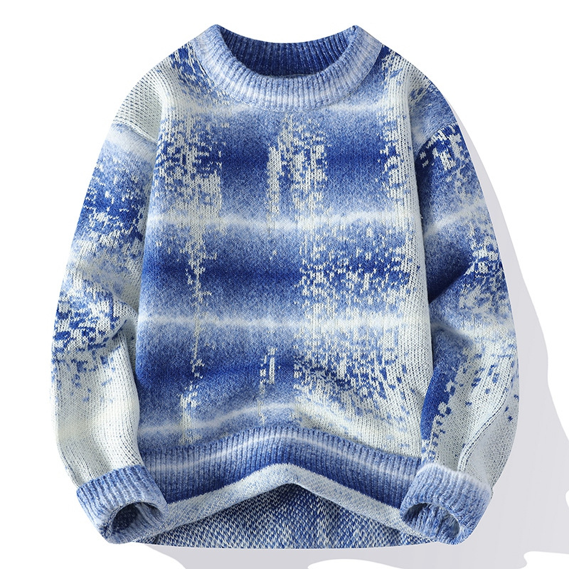 Men's Essential Knit Sweater - Oversized Crewneck Pullover (Khaki/Navy/Red/Black/Dark Blue, M-4XL)_voghion.com