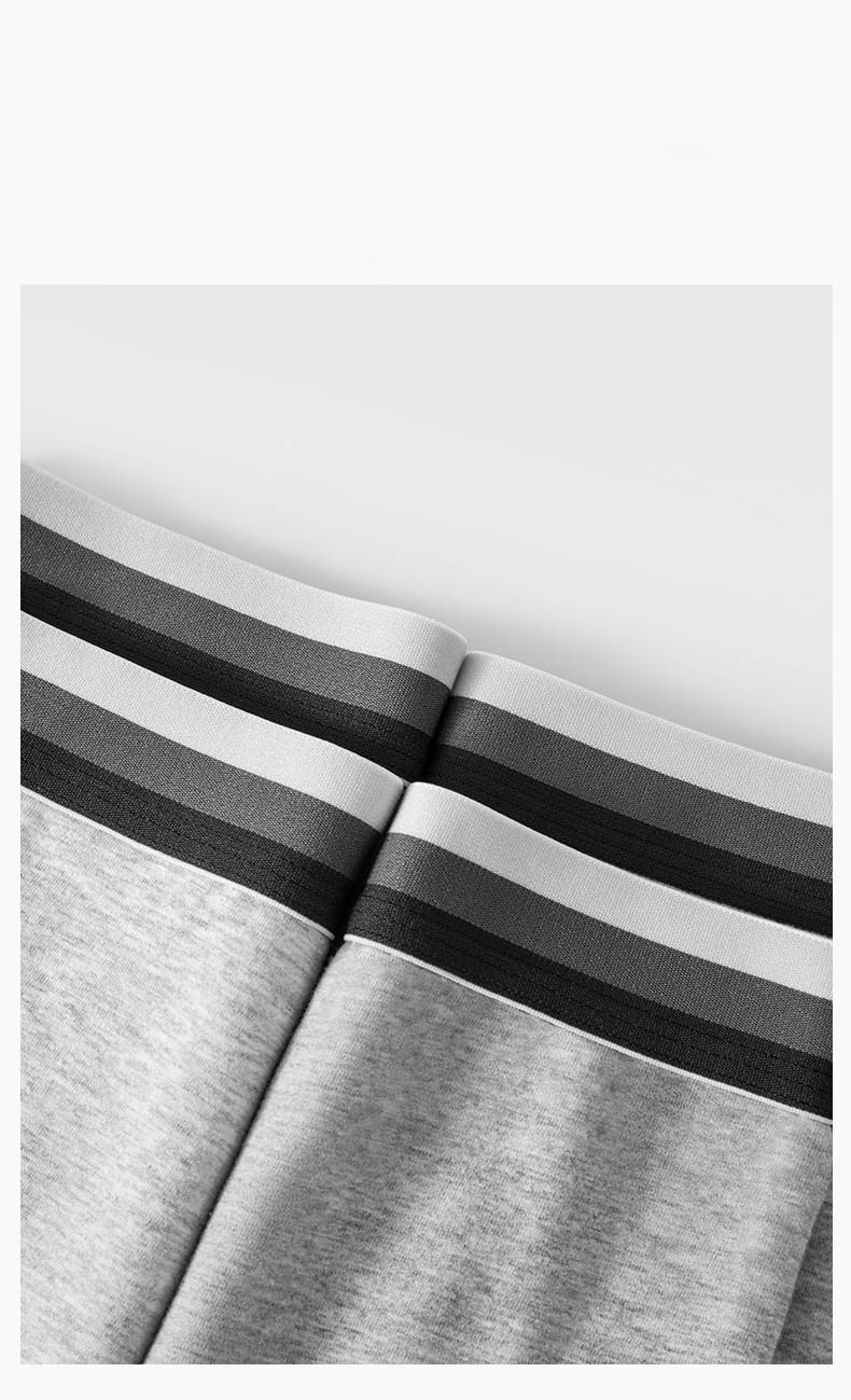 Sous-vêtements et vêtements de nuit en coton - Boxer antibactérien et respirant de classe A pour l'été, taille moyenne, grandes tailles (noir et gris)_voghion.com