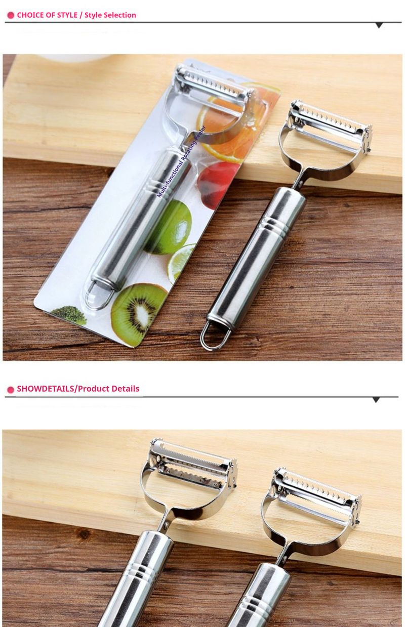 Stainless Steel 2-in-1 Vegetable Grater & Peeler – Compact Handheld Tool For Potato, Carrot, Cucumber (Non-Slip Grip)_voghion.com