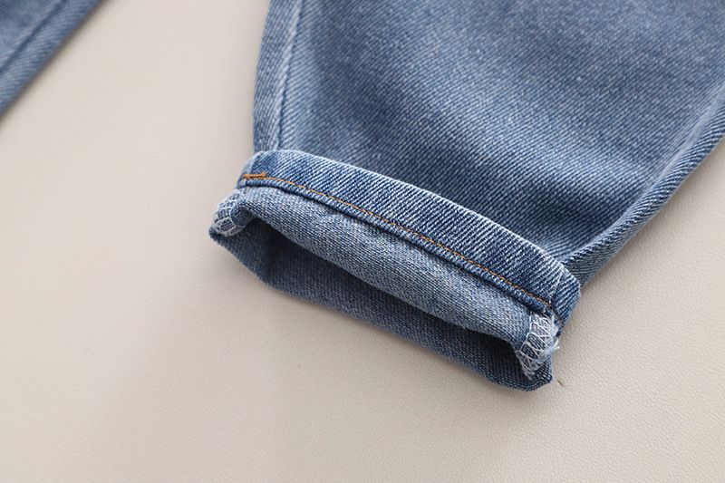 Set da due pezzi per bambini 2024, elegante felpa con cappuccio a righe, set di salopette in denim per bambini autunnali_voghion.com