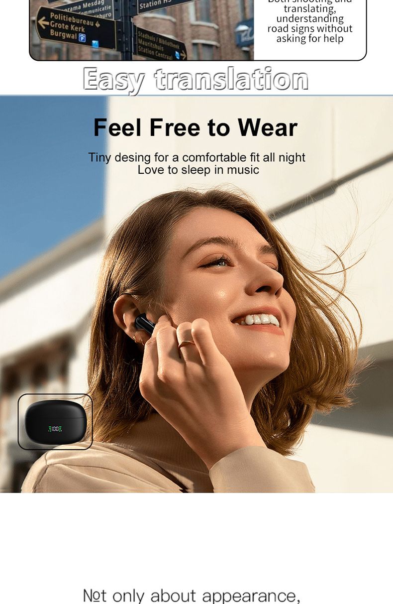 Translator AI Smart Translation Bluetooth Headset Hot Selling Real Time Simultaneous Interpretation Translation Headset_voghion.com