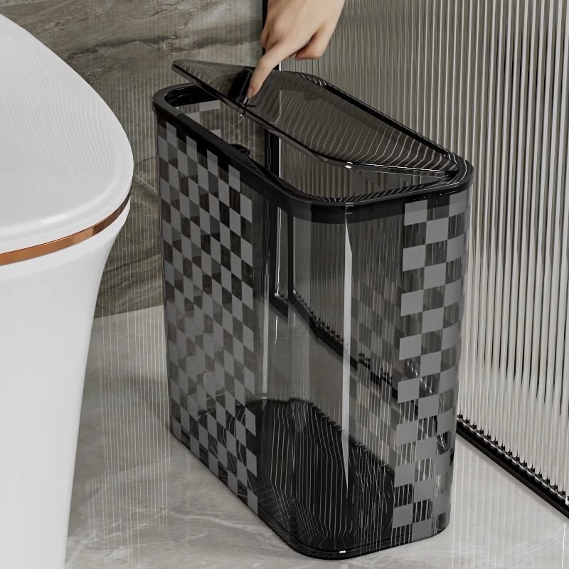 Gap Bathroom, Toilet, Gap Garbage Bin, Large Uncovered Square Transparent Kitchen With Pressure Ring Paper Basket_voghion.com