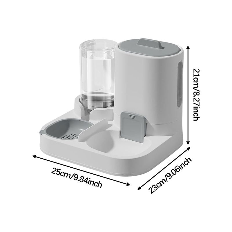 2-in-1 Auto Pet Feeder & Water Bowl, Removable For Easy Cleaning, Compact Food Station For Multiple Pets, Cats Or Small Dogs_voghion.com