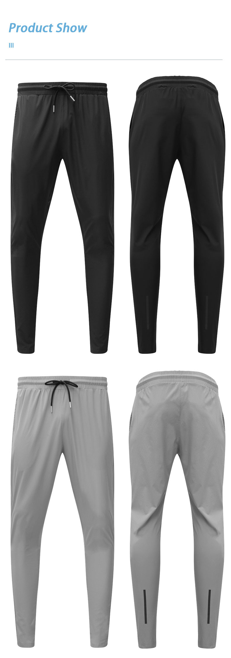 Men Sport Running Pants Reflective Athletic Waterproof Soccer Training Elasticity Legging Jogging Gym Trousers Summer_voghion.com