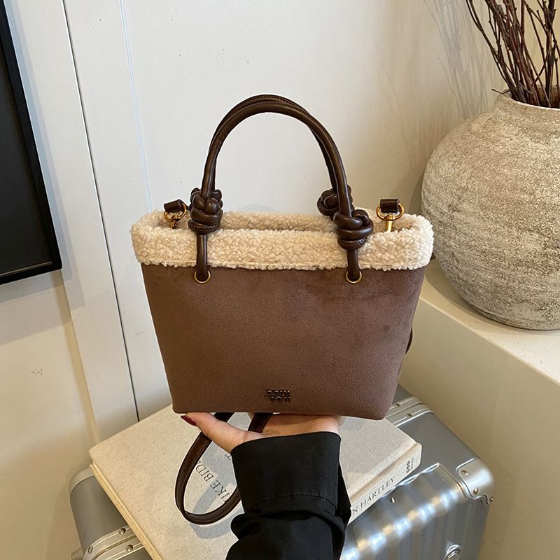 Borsa a mano in morbida pelle scamosciata, versatile borsa a tracolla con tracolla singola, stile borsa piccola, per autunno e inverno, da donna_voghion.com