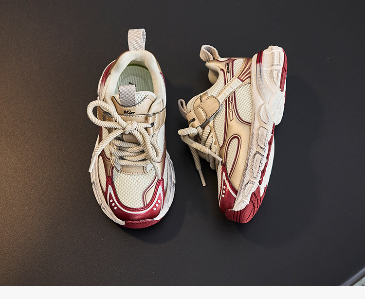 Papaschuhe für Mädchen 2024 Frühjahr Neue Kindersportschuhe Mittlere und große Kinderlaufschuhe mit weicher Sohle Atmungsaktive Jungenschuhe Trendy_voghion.com