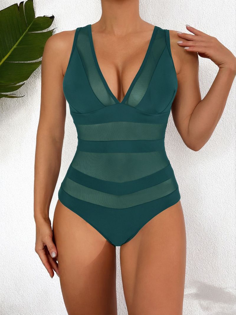 Roupas femininas quentes e sensuais, maiô slim com decote profundo_voghion.com
