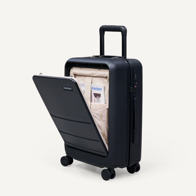FlexiSpot PC Hardside Expandable Luggage With Spinner Wheels, Black, 20-Inch_voghion.com