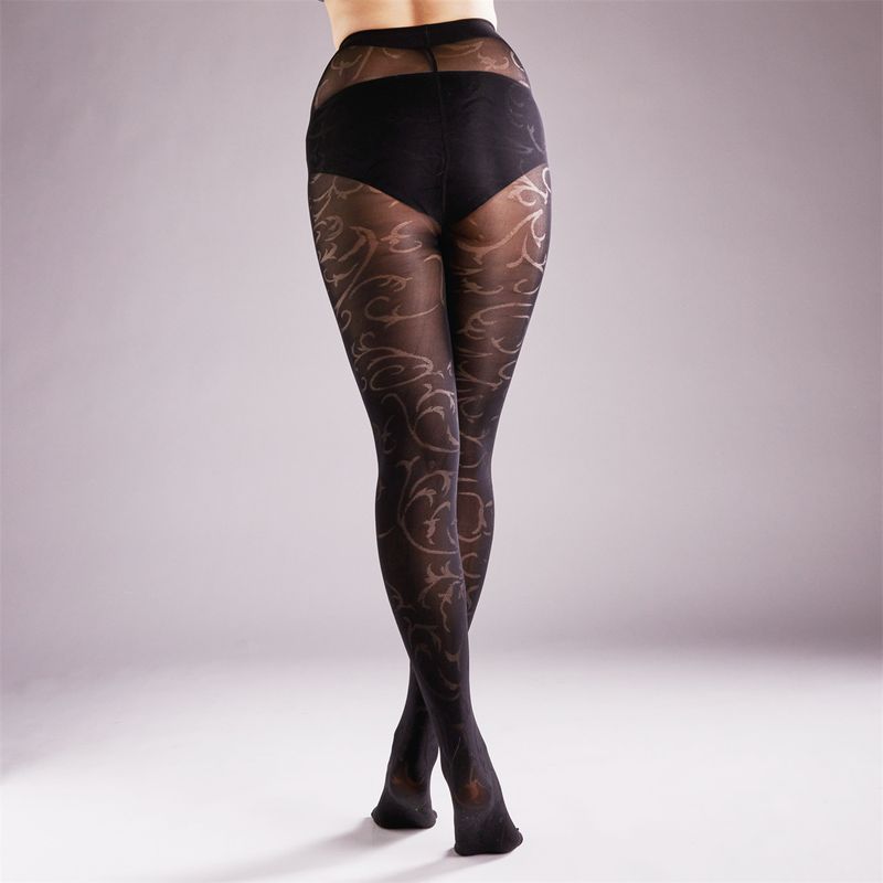 Jacquard Thick Patterned Stockings, Enlarged Pantyhose_voghion.com