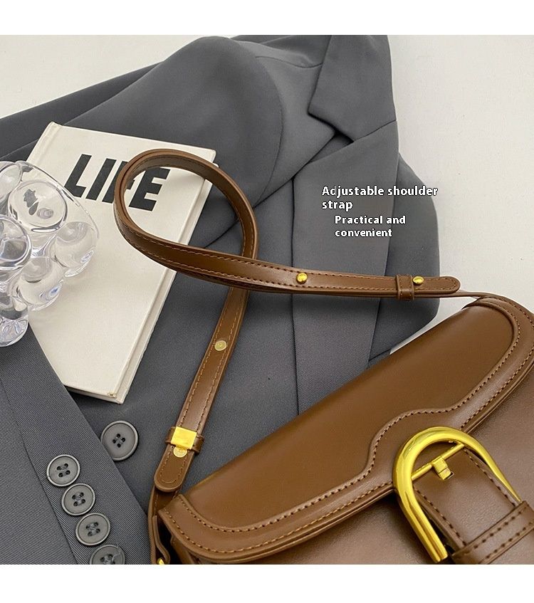 Retro High-End-Modetasche für Damen Neue vielseitige Satteltasche zum Pendeln Beliebte einfache lässige Umhängetasche_voghion.com
