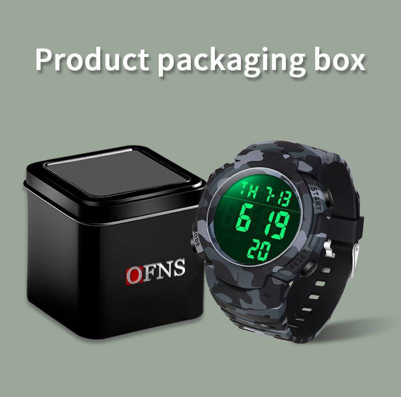 Sport Digital Watch With 50m Waterproof, LED Backlight, Alarm, Stopwatch, Military Camouflage Design For Outdoor Swimming And Daily Wear_voghion.com