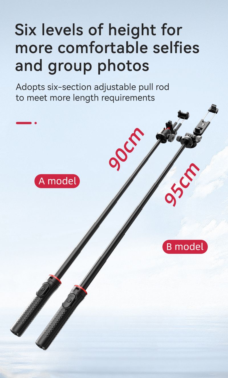 Music Festival Portable Fleksibel 90CM ultra-stabilt landingsskjelett teleskopisk håndholdt integrert live selfie stick_voghion.com