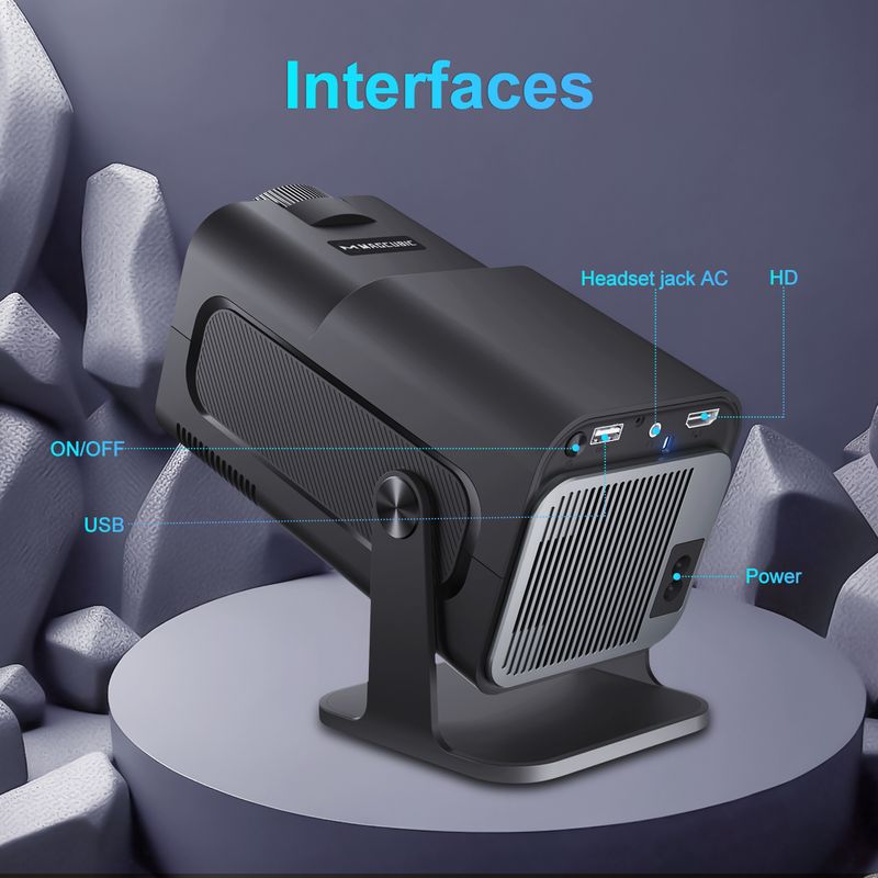 4K Android 11 Projector Native 1080P 390ANSI HY320 Dual Wifi6 BT5.0 1920*1080P Cinema Portable Projetor_voghion.com