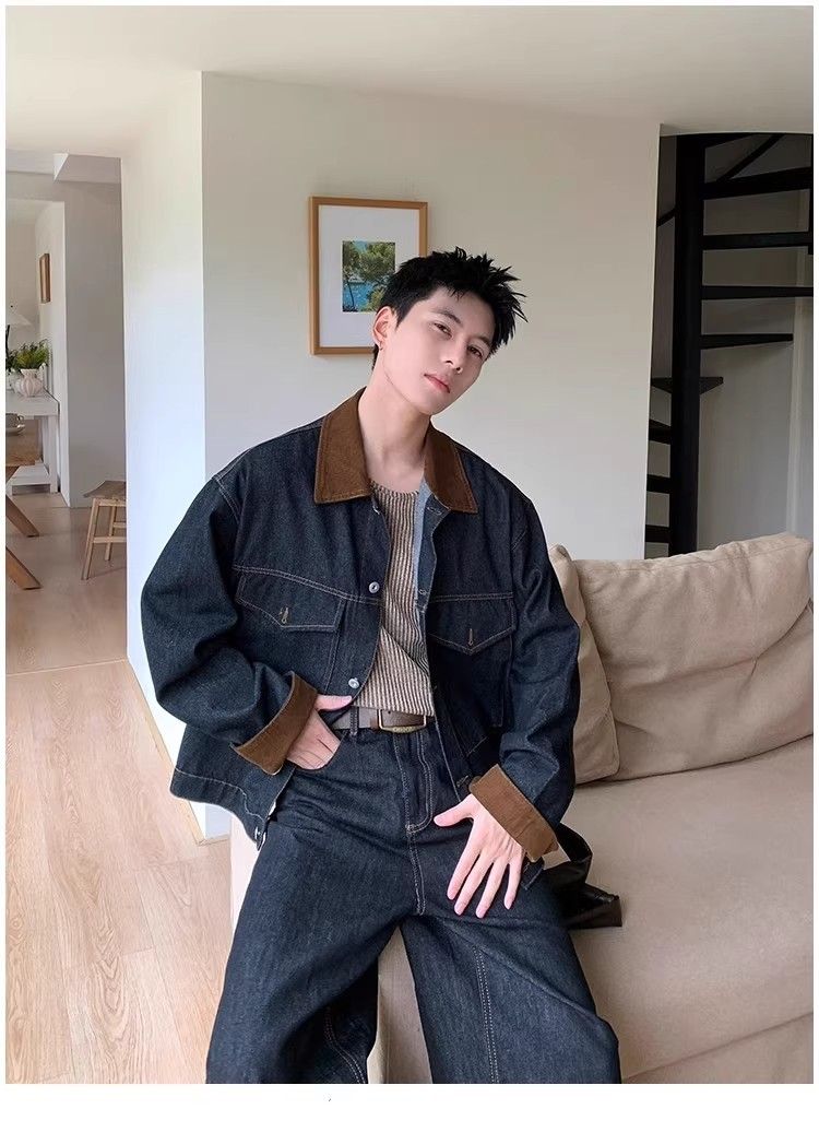 Men's Clothing Vintage Barn Jacket – Oversized Denim Workwear Coat For Men (Black, S-XXL) Hot-selling_voghion.com