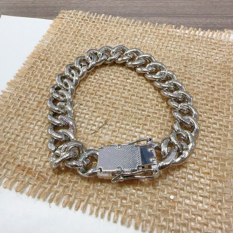 Nuovo braccialetto in lega Hip-Hop da 12 mm per uomo, alla moda, con catena cubana tempestata di diamanti._voghion.com