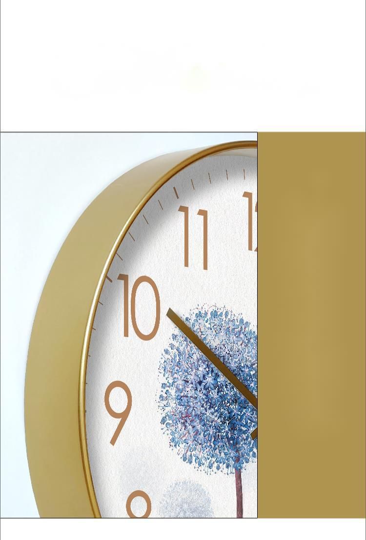 Orologio al quarzo silenzioso con secondi continui, stile pastorale, semplice, da parete, con fiore di tarassaco, Yipula 6260_voghion.com