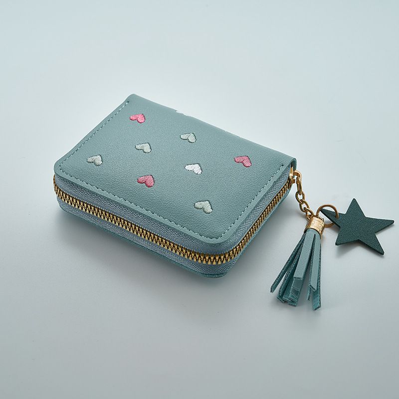 New pu leather wallet women's short Korean cute style women's coin purse one fold multi-functional wallet wholesale_voghion.com