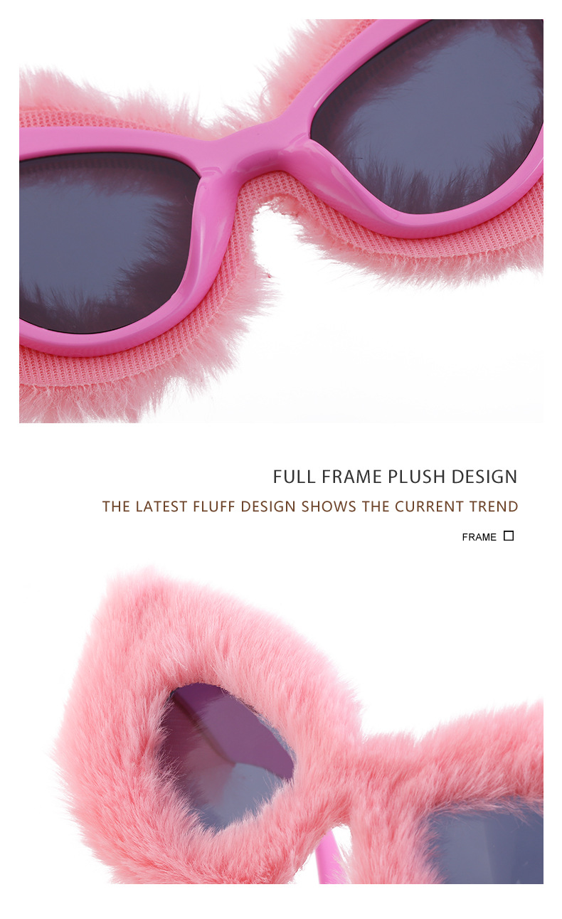 Occhiali da sole invernali femminili alla moda e antivento, occhiali da sole in peluche autunnali e invernali, occhiali da sole Cat Eye_voghion.com