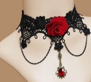 Vintage simple lace necklace safflower clavicle jewel pendant short choker collar collar with accessories for women_voghion.com