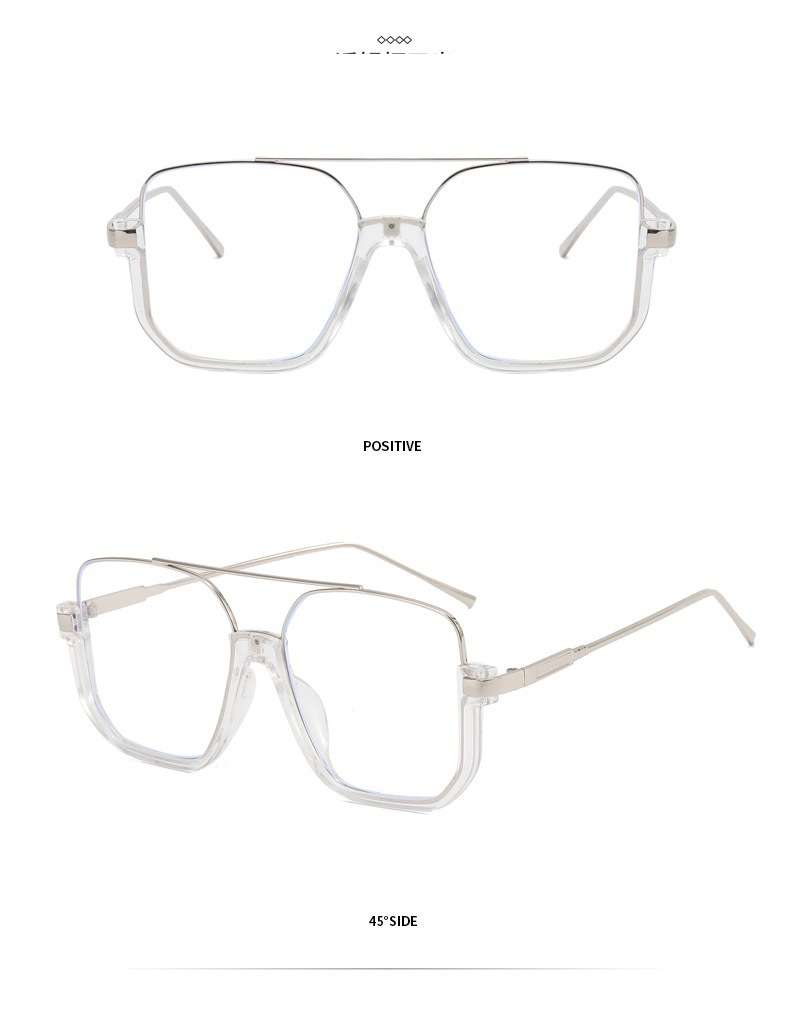 Unisex Dammesonnebrëll Trendy quadratesch Sonnebrëll mat groussem Frame, UV-Schutz fir d'Gesiicht, kleng Make-up Brëller_voghion.com
