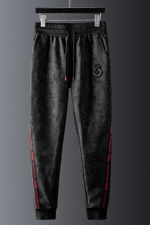 Autumn and winter plus fleece thickened men's casual suit large size loose Korean version trend handsome two-piece set 2024_voghion.com