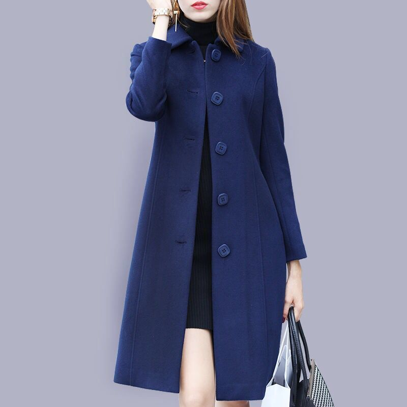 Roupas femininas Casaco de lã feminino, comprimento médio, estilo britânico, 2024 primavera e outono novo casaco de lã fino, terno de lã fino feminino_voghion.com
