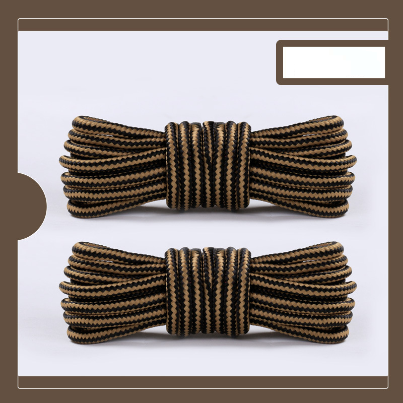 Accessori per scarpe stivali Martin a righe rotonde, stivali militari casual, neri e bianchi, lacci in stile britannico_voghion.com