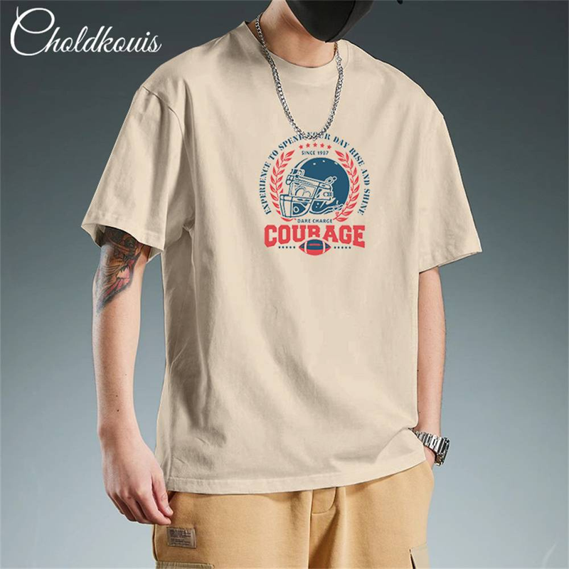 Summer Fashion Top Tee Men's Cotton Round Collar Printing Short Sleeve Loose T-Shirt_voghion.com