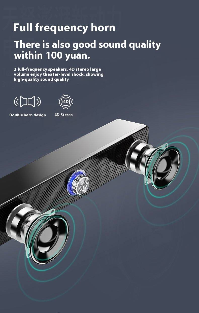 Dual Driver Computer Speakers With Deep Bass - Stereo Sound For PC/Laptop, Wired & Bluetooth Connectivity_voghion.com