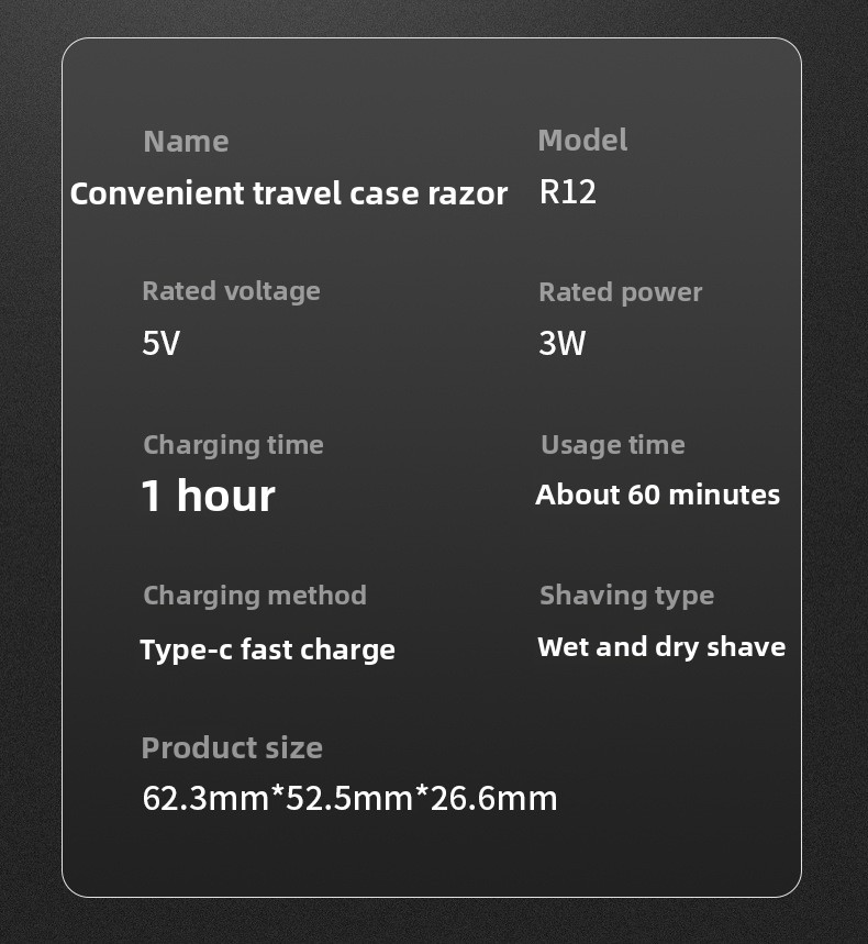 R12 Elektrorasierer – Doppelte schwebende Scherköpfe, ultraleise (36 dB), per USB wiederaufladbar, 60 Minuten Laufzeit, wasserdicht für Männer (Orange/Blau/Schwarz/Weiß)_voghion.com