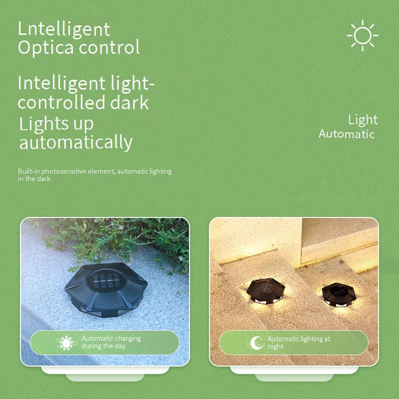 Luzes de jardim externas movidas a energia solar, iluminação LED à prova d'água para pátios, quintais, caminhos, luzes decorativas de solo com 6 LEDs_voghion.com