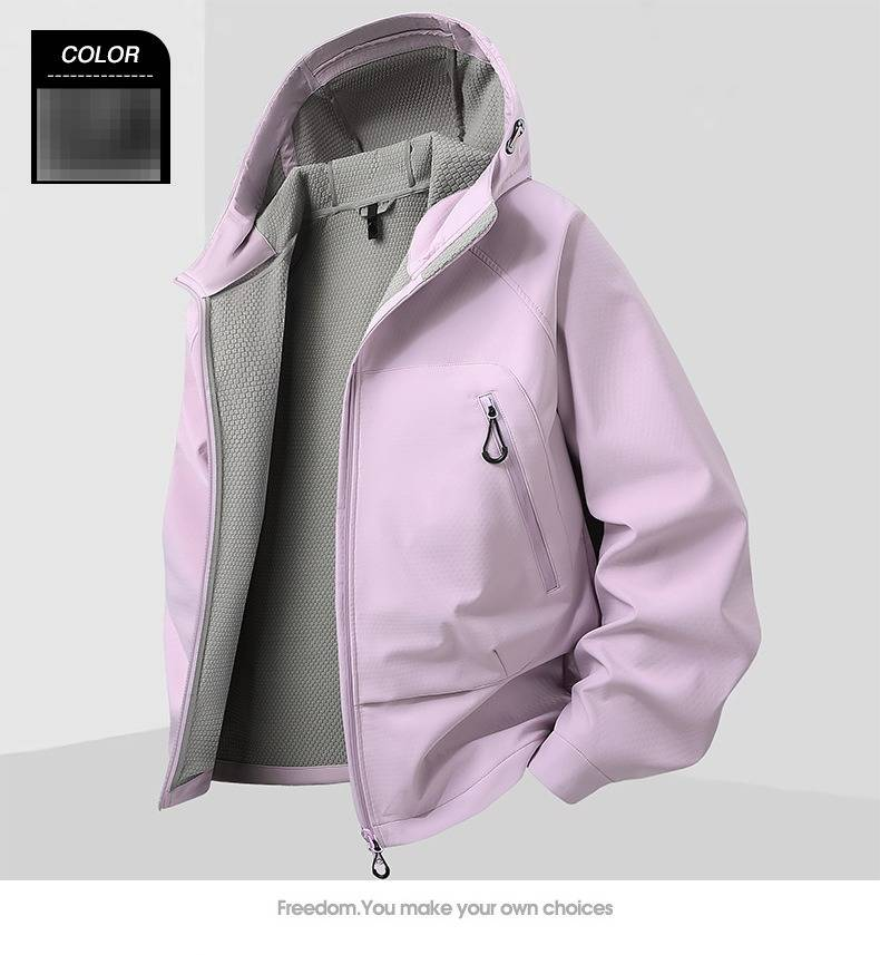 Leichte Softshelljacke für Herren und Damen – Winddichte, wasserdichte Outdoor-Sportjacke mit Kapuze zum Wandern, Skifahren, Camping_voghion.com