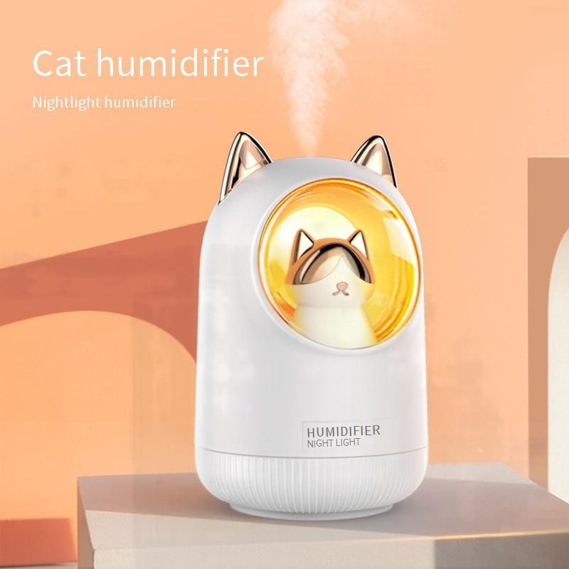 Mini umidificatore USB con luce notturna colorata, grazioso design a forma di animale per casa e auto, funzionamento ultra silenzioso, diverse opzioni di colore._voghion.com