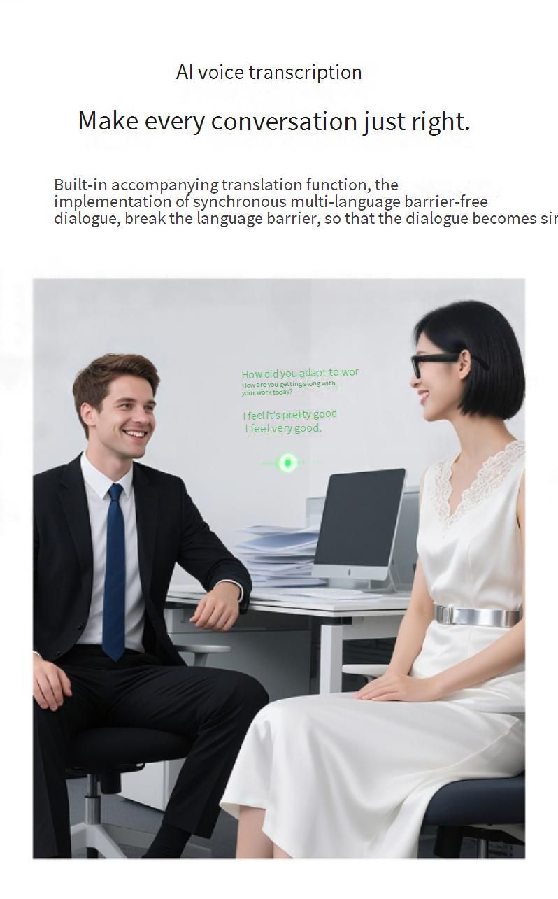 Lunettes intelligentes TROZUM E03 avec caméra 8 MP, stabilisation d'image, reconnaissance d'objets et traduction en temps réel_voghion.com