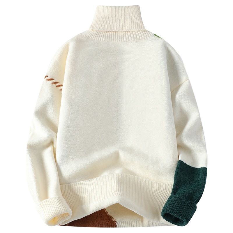 Pull à col roulé oversize pour homme, idéal pour l'hiver. Doux et chaud, en tissu respirant, disponible en plusieurs couleurs et tailles._voghion.com