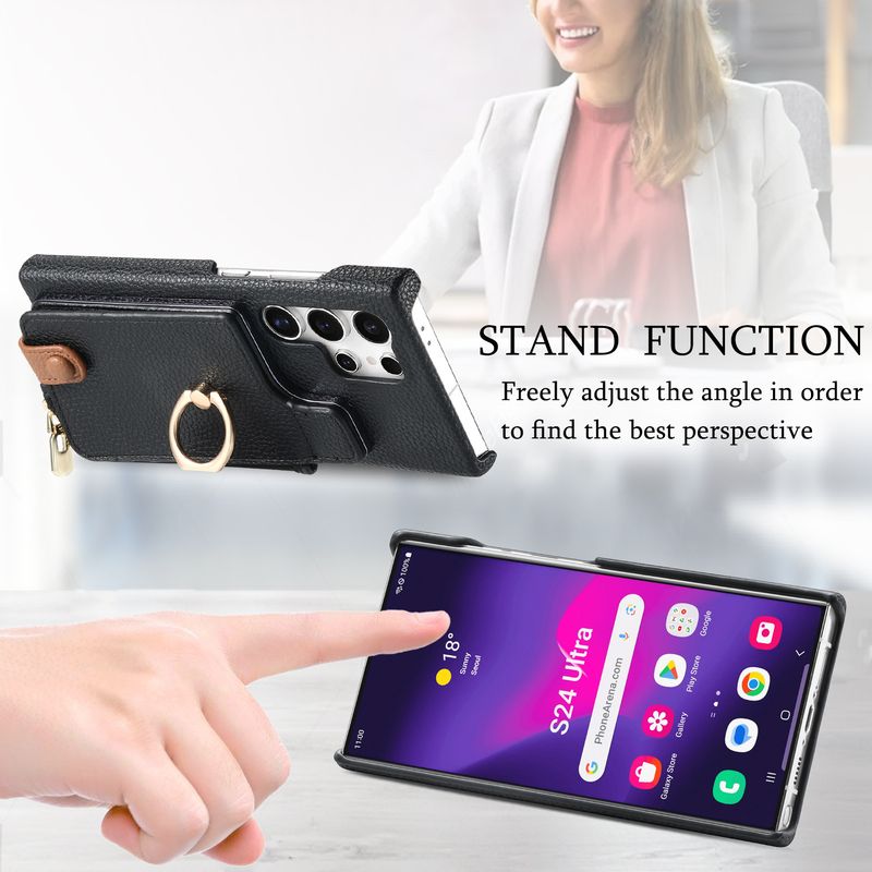 Attiecas uz Samsung s24ultra Dragon Year Lichee Pattern Oil Edge Card Bag mobilā tālruņa futrālis A55 uz augšu un uz leju Flip A15 aizsargmaciņš_voghion.com