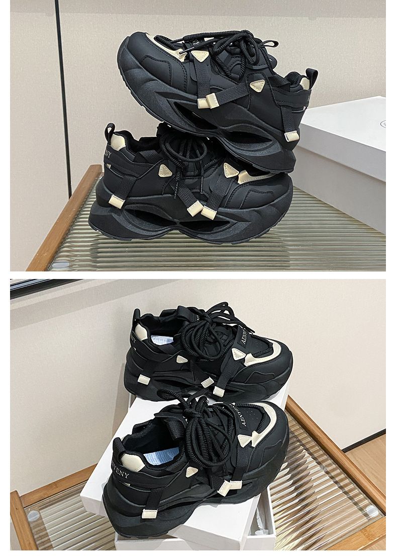 i Dad Shoes Female Student Sports Running Shoes Casual Shoes Platform Height Increase_voghion.com