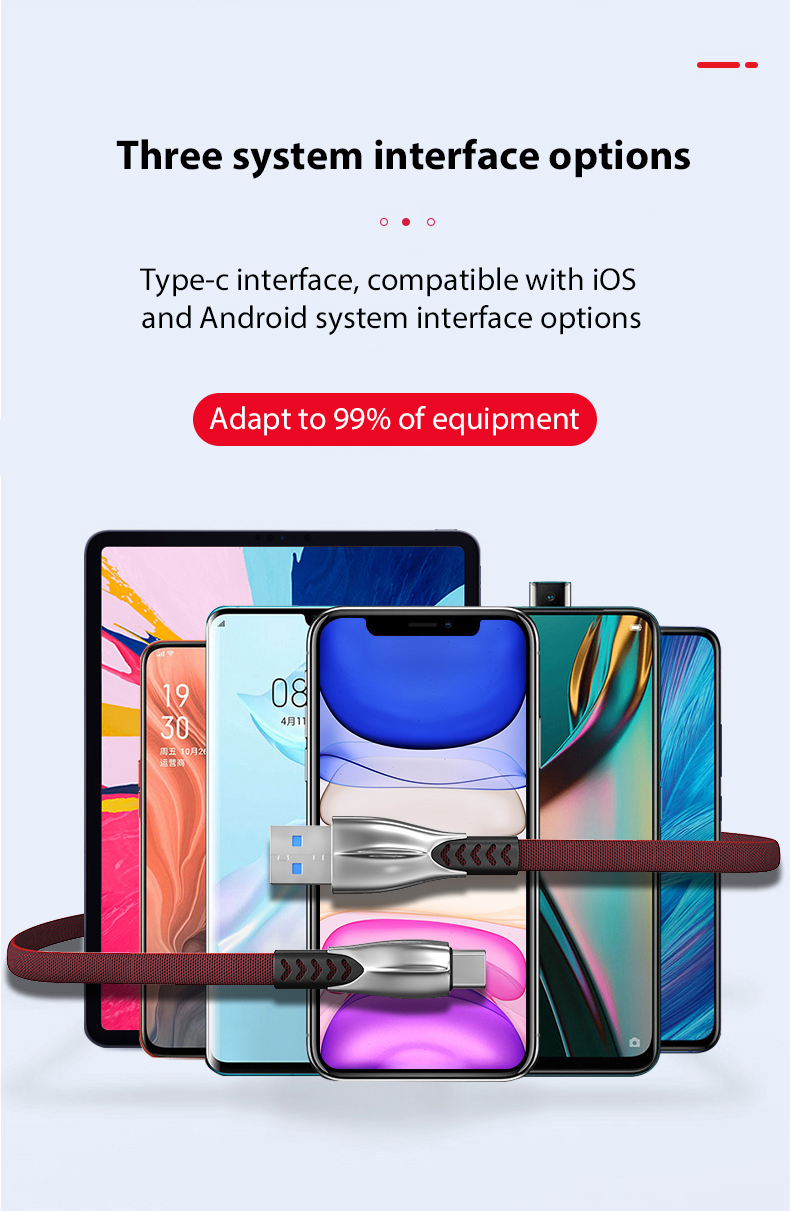 5A40W Zinc alloy fast charging cable C-type USB mini cable suitable for Samsung Xiaomi Huawei mobile phone accessories_voghion.com